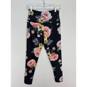 Onzie Floral Leggings Women M/L High Waist Yoga Activewear‎ Summer